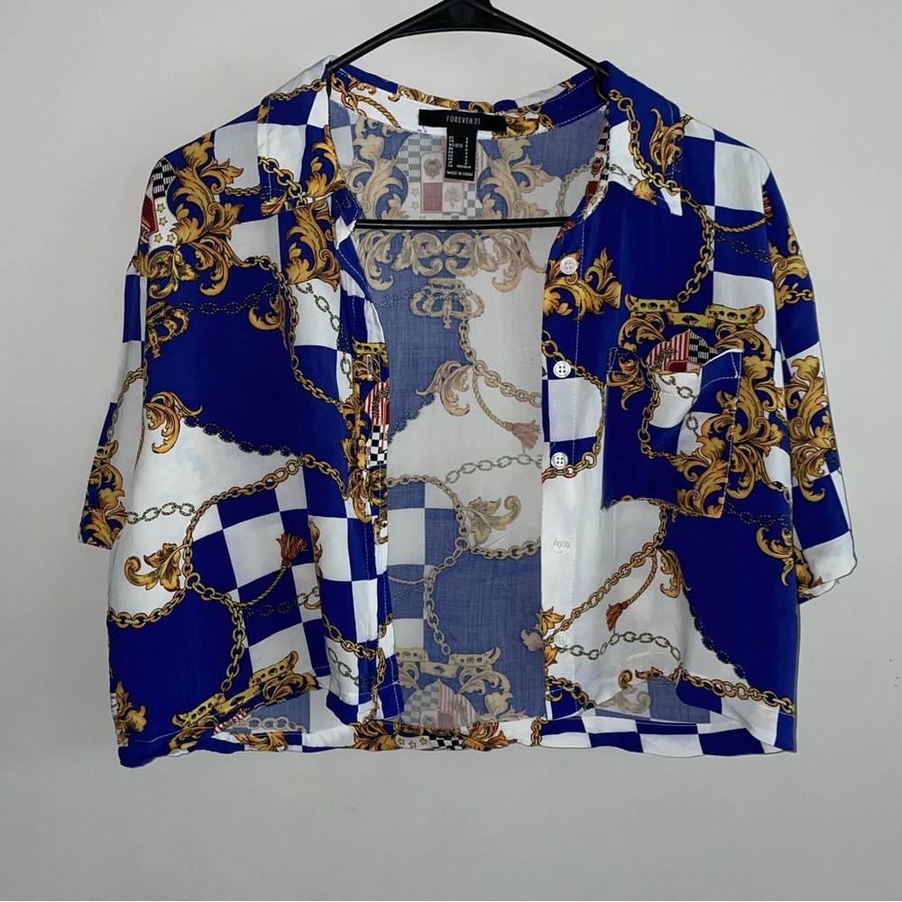 [Forever 21] Cropped Button Up